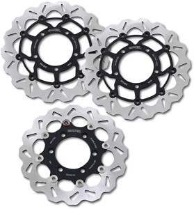 Front & Rear Floating Wave Brake Rotor Kit w/ Semi-Metallic Pads - For Suzuki Boulevard M109R