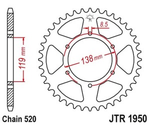 JT Sprockets JTR1950.48 Rear Sprocket Natural