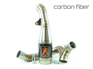 Carbon Fiber Center Stainless Steel GP Slip On Exhaust - For 17-20 Ducati SuperSport