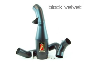 Black Velvet Stainless Steel GP Slip On Exhaust - For 17-20 Ducati SuperSport