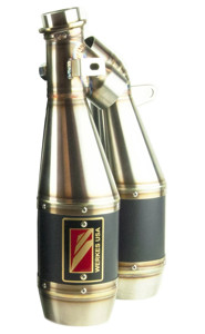 Black Center Dual GP Slip On Exhaust - For 20+ Triumph Rocket 3