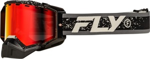 Fly Racing Zone Snow Goggle Black/Grey Red Mirror Lens - Premium snow goggles with red mirror lens