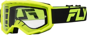 Fly Racing Focus Goggle Black/Hi-Vis Yellow with Clear Lens - Offroad goggles, Black/Hi-Vis Yellow, Clear lens