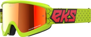 EKS Brand Flat Out Mirror Goggle Flo Yellow/Black/Fire Red Mirror