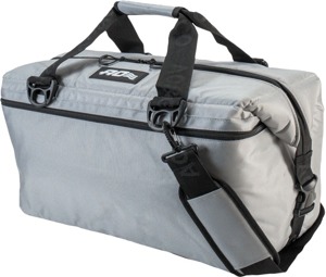 AO Coolers 48 Pack Ballistic Cooler Silver - 48-pack rugged cooler in ballistic silver