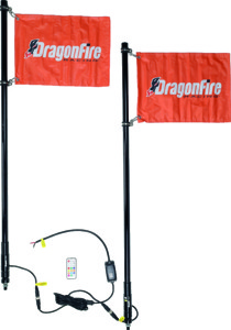 DragonFire Racing 4ft Spiral LED Whip Pair Black - 4ft LED spiral whip lights, pair, black