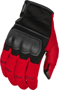 Fly Racing Coolpro Force Gloves Black/Red Small - Breathable gloves with knuckle protection, Small