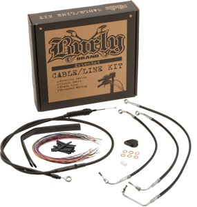 Extended Control Kit for 16" Ape Hangers Black - For 18-20 HD Softail non-ABS