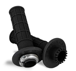 Motorcycle Grips Clamp On Full Waffle Black