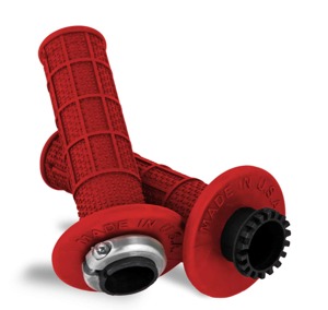 Motorcycle Grips Clamp On Full Waffle Red