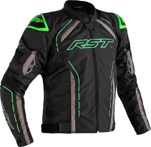 RST S1 CE Textile Jacket Black/Grey/Neon Green Large - Large textile riding jacket Black/Grey/Neon Green