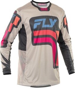 Fly Racing Lite Vice Jersey Light Grey/Pink/Coral 2X-Large - Offroad jersey, 2X-Large, Light Grey/Pink/Coral