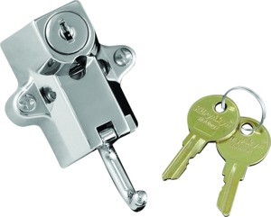 Kuryakyn Universal Helmet Lock Chrome 7/8in-1-1/4in Mount - Universal helmet lock, chrome, 7/8-1-1/4in mount