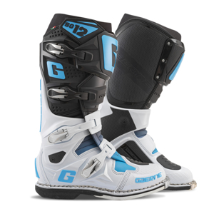 Gaerne SG12 Limited Edition Boot Black/White/Blue Size 12 - Premium motocross boot, size 12, black/white/blue