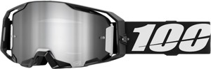 100% ARmatic Goggle Black Silver Flash Mirror Lens Adult - Mirrored motocross goggle with silver flash lens