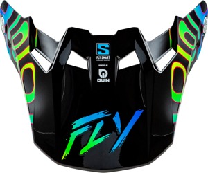 FLY Racing Formula S Carbon Zen Visor Black/Blue/Yellow YL/SM - Replacement visor for Formula S Carbon Zen helmet