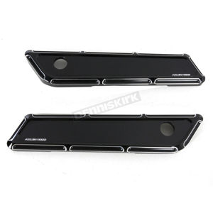 Saddlebag Latch Covers Beveled Black Arlen Ness