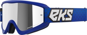 EKS Brand Flat Out Mirror Goggle Royal Blue Silver Mirror - Offroad goggles with silver mirror lens, Royal Blue