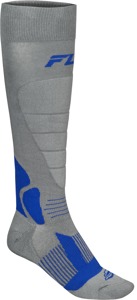 Fly Racing Snow Heavyweight Wool Socks Grey/Blue L/XL - Warm wool socks for cold weather riding