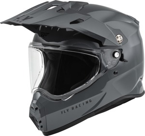 Fly Racing Trekker Solid Helmet Grey Small - Dual sport full-face helmet, Grey, Small