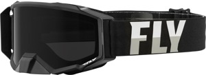 Fly Racing Zone Pro Goggle Black/White with Dark Smoke Lens - Premium pro goggle with dark smoke lens, Black/White