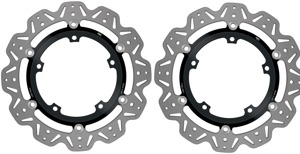 Front VEE Brake Rotors - Black - VEE Style Brake Rotor - Black Center Front Set