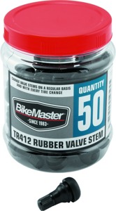 BikeMaster TR412 Rubber Valve Stems Tubeless Set of 50 - Rubber valve stems TR412, tubeless, set of 50