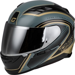 GMAX FF-98 Aftershock Helmet Gray/Gold Metallic Small DOT/ECE