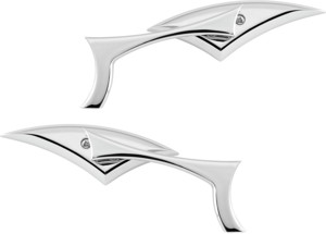 Sickle Style Motorcycle Chrome Mirror Pair