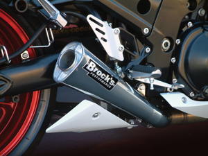 Brock's Alien Head Polished Full Exhaust 14" Silver Fits 06-11 Kawasaki ZX14