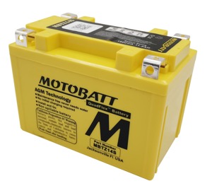 MotoBatt MBTZ14S Quadflex AGM Battery Sealed Factory Activated - AGM battery with Quadflex terminals, universal fit