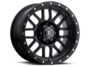 ICON Alpha 17x8.5 Satin Black Wheel 6x5.5 0mm Offset - For Jeep, truck, or SUV