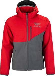 Fly Racing Checkpoint Jacket Grey/Red 3X-Large - Three-layer soft shell, water-resistant, 3X-Large