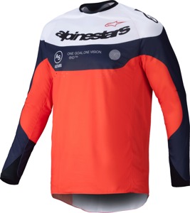 Alpinestars Pro-Dura Jersey Navy/Hot Orange/White Small - Durable riding jersey in Small, Navy/Orange/White