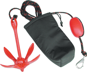 Kwik Tek Coated Grapnel Anchor System for Watercraft - 3.3 lb anchor with rope and case for watercraft