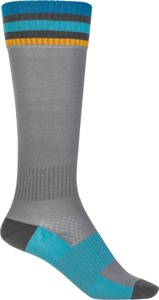 Fly Racing MX Thin Socks Grey LG/XL - Thin MX socks in Grey, size LG/XL