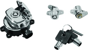 Biker's Choice Ignition Switch & Saddlebag Lock Kit Chrome 483290