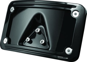 Kuryakyn Curved Laydown License Plate Frame Gloss Black - Curved laydown frame in gloss black finish