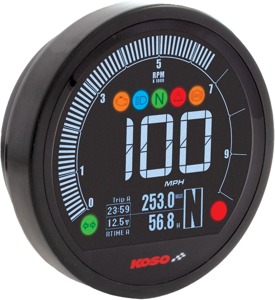 KOSO DL-04B Speedometer Black For Yamaha Bolt R/C/C Spec 2014-2023 - Multi-function speedometer For Yamaha Bolt 2014-2023