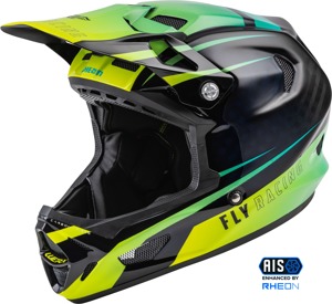 Fly Racing Werx-R Carbon Helmet Hi-Vis/Teal Small - Full-face carbon helmet, size small, Hi-Vis/Teal