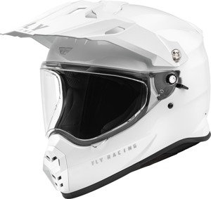 Fly Racing Trekker Solid Helmet White XL - ECE/DOT helmet with sunshade, XL, White