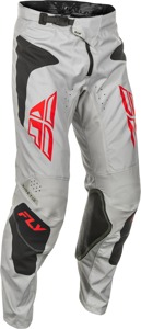Fly Racing Kinetic Sym Pants Light Grey/Red/Black Size 40 - Offroad riding pants in Light Grey/Red/Black, Size 40