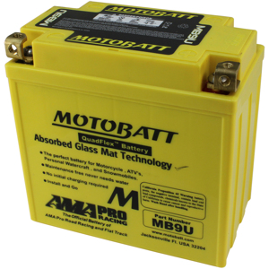 MotoBatt MB9UHD Quadflex AGM Battery Sealed Factory Activated - AGM battery with Quadflex terminals, universal fit