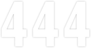Factory Effex 4" Pro Numbers White #4 Pack of 3