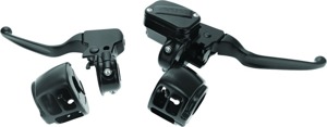 Biker's Choice Handlebar Control Kit Black 1/2in Bore w/o Switches