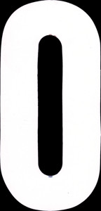 #0 4" Tall White "Extreme" Stick-On Race Numbers - 3 Pack