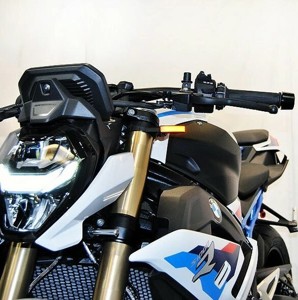New Rage Cycles Front LED Turn Signals Black Fits 21-24 BMW S1000R