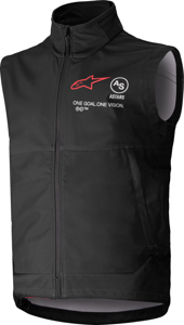 Alpinestars Techstar Softshell Vest Black Small - Windproof fleece vest for MX riding in Small size