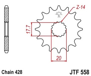 JT Front Sprocket 15T-428 Fits Kawasaki Yamaha