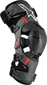 Alpinestars Supertech RK-10 Knee Brace Black/Red Large - Ultra-protective knee brace in Large Black/Red